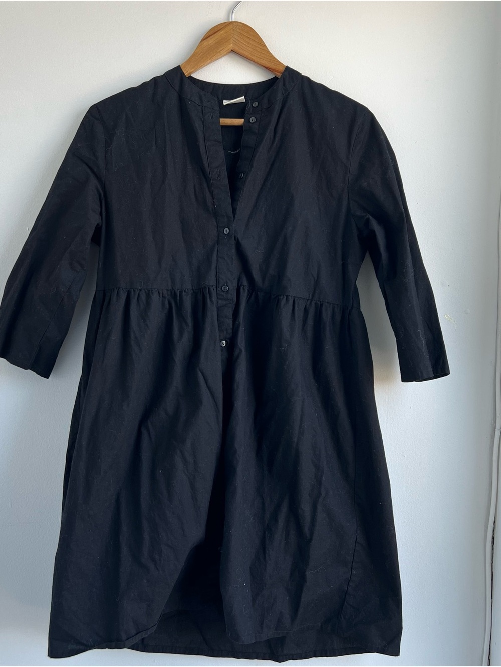 Women's Black Mini Button-Front Dress